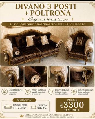 Divano 3 posti + poltrona