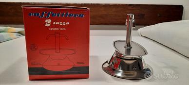 Caffettiera espresso due becchi e fondo a induzion