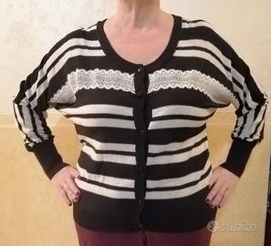 Golfino donna bianco e nero, XL, marca Conbipel