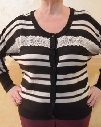 Golfino donna bianco e nero, XL, marca Conbipel