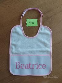 Bavaglino neonata Personalizzato nome Beatrice