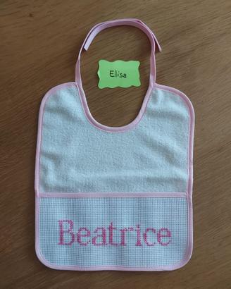 Bavaglino neonata Personalizzato nome Beatrice