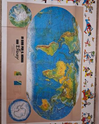 Planisfero Vintage Disney 1976 - "In Giro per il M