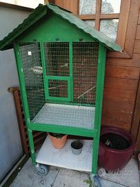 gabbia voliera grande con ruote