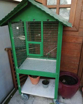 gabbia voliera grande con ruote