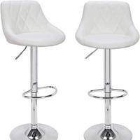 Sgabello ecopelle bianco