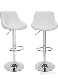 Sgabello ecopelle bianco