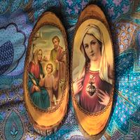 2 quadretti immagini sacre legno laccato