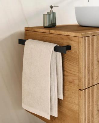 porta salviette nero slim 38cm deghi