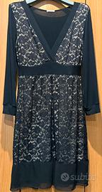Intimissimi: vestito nero in pizzo, maniche lunghe