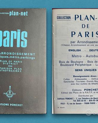 Parigi pianta di Parigi stradario vintage