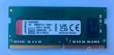 RAM 8 GB DDR4 3200 MHz Kingston perfetta