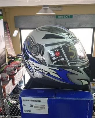 Casco integrale s500 tuning argento blu M XL
