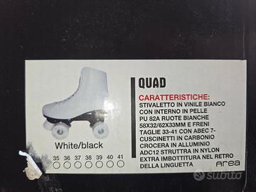 Pattini a rotelle QUAD AREA. Taglia 34 bianco