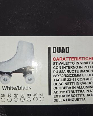 Pattini a rotelle QUAD AREA. Taglia 34 bianco