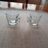 Set 2 tazzine da caffè vintage in vetro