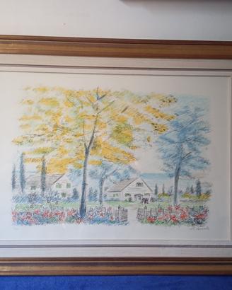 Quadro vintage litografia artista Michele Cascella