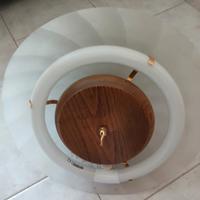 LAMPADARIO LUCE NEON IN VETRO E LEGNO