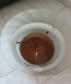 LAMPADARIO LUCE NEON IN VETRO E LEGNO