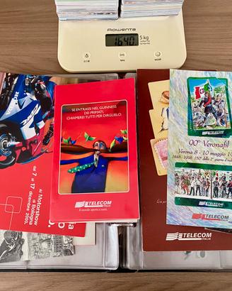 Lotto da 2kg schede telefoniche + Album + Folder