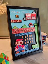 Retrogaming Super Mario ShadowBox 3D fatta a mano