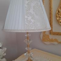 Lampada da tavolo in cristallo e oro nuova