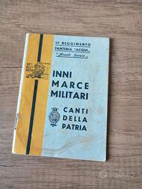 Raro libretto di inni e marce militari