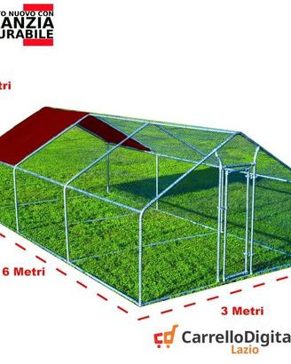 Gabbia Galline 3x6 m x h 2 m – 18 mq bordeaux