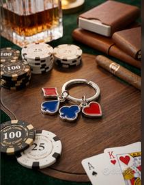 portachiavi poker in acciaio smaltato pezzi 15 