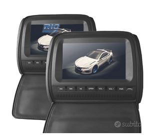 COPPIA DI POGGIATESTA DVD CON SCHERMO 9 POLICI, CO