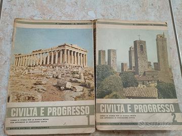 Coppia di libri "Civiltà e progresso 1 e 2" - 1979