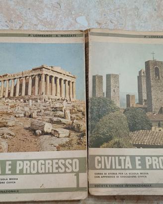 Coppia di libri "Civiltà e progresso 1 e 2" - 1979
