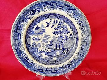 Antica  coppia piatti Willow blu 800