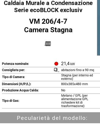 caldaia Vaillant ecoblock exclusiv vm206/4  camera