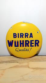 Insegna Bottone Smaltato Birra Wuhrer