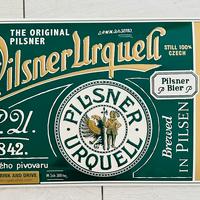 Targa Pubblicitaria Pilsner Urquell in Metallo