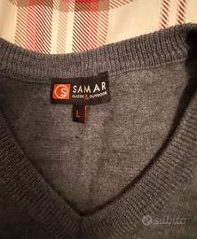 Maglia/pullover uomo grigia 50% lana merinos
