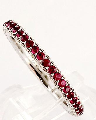 Anello riviera a giro a 3 fili Oro Diamanti Rubini