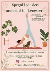 Lezioni di Yoga Online, VINYASA, YIN, RESTORATIVE