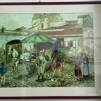 Paolo GALLERI Quadro 70x50 Centro storico Sassari