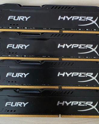 32 GB RAM DDR3 (4x8GB) Kingston  HyperX FURY Black