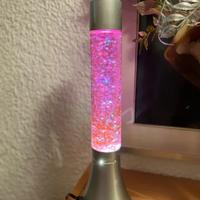 Lampada vintage lava rosa con strass
