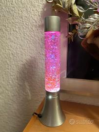 Lampada vintage lava rosa con strass