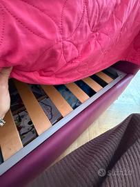 Letto singolo completo di rete a due cassettoni