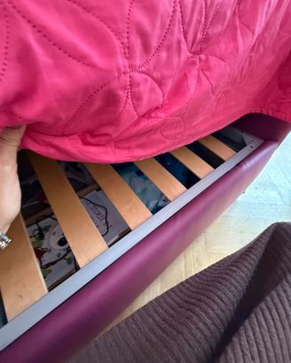 Letto singolo completo di rete a due cassettoni