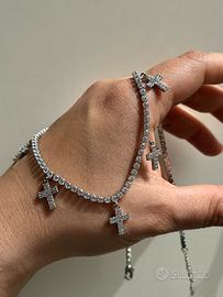 Collana croci argento