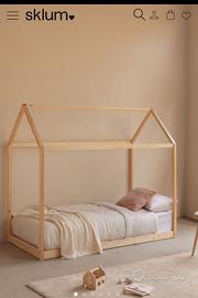 Letto Montessoriano Casetta Legno rialzato