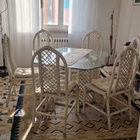 Tavolo esagonale vetro con sedie