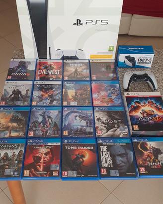 Ps5 fat disco giochi 2 pad e base ric. per Ps5 Pro