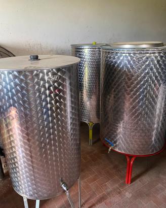 Botti inox da 200 lt come nuove